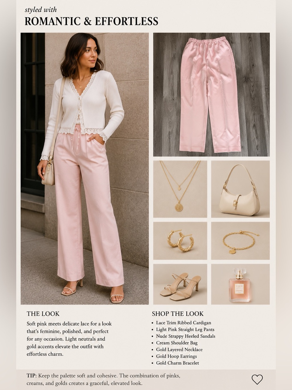 TanJay Pink Elastic-Waist Straight Pants